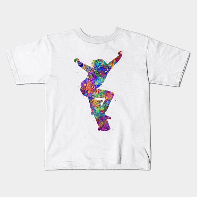 Skate girl Kids T-Shirt by Yahya Art